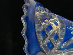 Art Deco Vase aus blauem Kristallglas, 1920