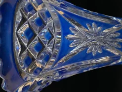 Art Deco Vase aus blauem Kristallglas, 1920