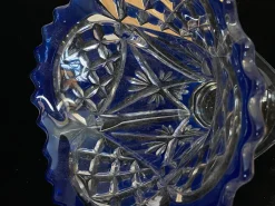 Art Deco Vase aus blauem Kristallglas, 1920