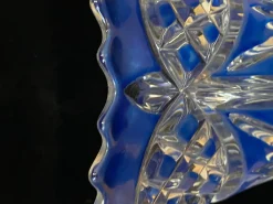 Art Deco Vase aus blauem Kristallglas, 1920