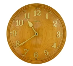 Art Deco Wanduhr aus Ulmenholz von Zenith, 1930