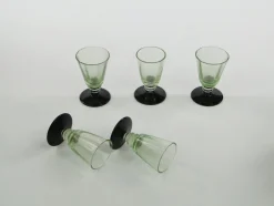 Art Deco Wodka Schnapsgläser Hortensja Glassworks, Polen, 1950er, 5 . Set