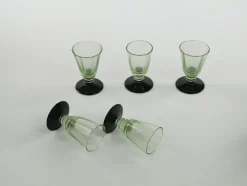 Art Deco Wodka Schnapsgläser Hortensja Glassworks, Polen, 1950er, 5 . Set