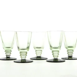 Art Deco Wodka Schnapsgläser Hortensja Glassworks, Polen, 1950er, 5 . Set