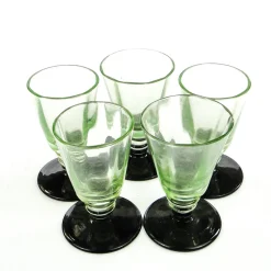 Art Deco Wodka Schnapsgläser Hortensja Glassworks, Polen, 1950er, 5 . Set