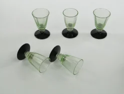 Art Deco Wodka Schnapsgläser Hortensja Glassworks, Polen, 1950er, 5 . Set