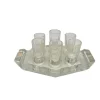 Art Deco Wodka Schnapsgläser von Hortensja Glassworks, Polen, 1950er, 7er Set