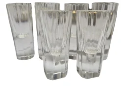 Art Deco Wodka Schnapsgläser von Hortensja Glassworks, Polen, 1950er, 7er Set