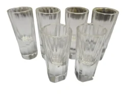 Art Deco Wodka Schnapsgläser von Hortensja Glassworks, Polen, 1950er, 7er Set