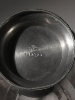 Art Deco Zinnschale in Delfin-Optik von GAB, Schweden, 1935