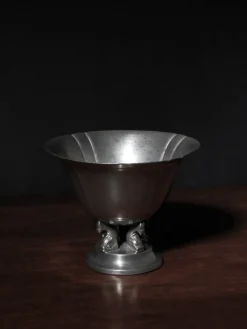 Art Deco Zinnschale in Delfin-Optik von GAB, Schweden, 1935