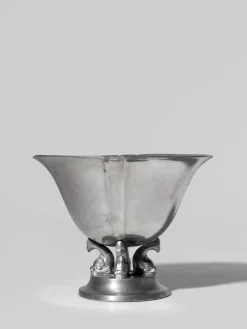 Art Deco Zinnschale in Delfin-Optik von GAB, Schweden, 1935