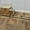 Arts and Crafts Messing Fender mit Kohle und Holzkisten, 3 . Set