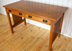 Arts-and-Crafts-Mission-Schreibtisch aus Eichenholz von L. und J.G Stickley, 1993