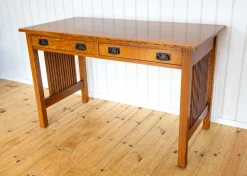 Arts-and-Crafts-Mission-Schreibtisch aus Eichenholz von L. und J.G Stickley, 1993