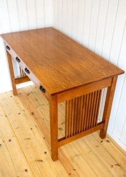 Arts-and-Crafts-Mission-Schreibtisch aus Eichenholz von L. und J.G Stickley, 1993