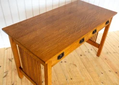 Arts-and-Crafts-Mission-Schreibtisch aus Eichenholz von L. und J.G Stickley, 1993