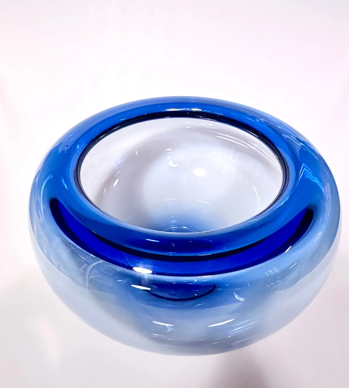 Art Schale aus mundgeblasenem Glas Modell Provence von Per Lütken für Holmegaard, Dänemark, 1955