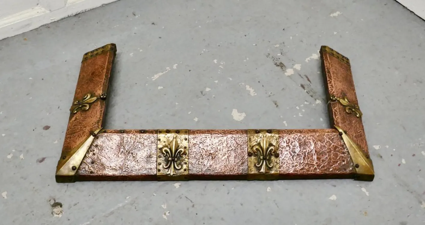 Arts & Crafts Viktorianischer Kotflügel aus Messing & Kupfer, 1890er