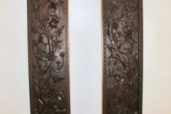 Asiatische geschnitzte Holzsäulen, 1890er, 2er Set
