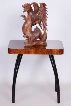 Asiatische Vintage Statue aus lackiertem Holz, 1930er