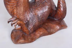 Asiatische Vintage Statue aus lackiertem Holz, 1930er