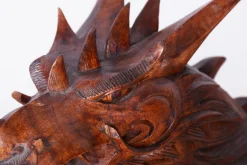 Asiatische Vintage Statue aus lackiertem Holz, 1930er