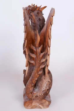 Asiatische Vintage Statue aus lackiertem Holz, 1930er