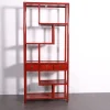 Asymmetrisches chinesisches Bücherregal in Rotem Lack