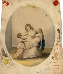Attrib. Henry William Bunbury, Lady Rushout Seated & Children, Aquarell