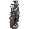 Auguste Moreau, Junges Mädchen mit Blumenkorb, 19. Jh., Bronze
