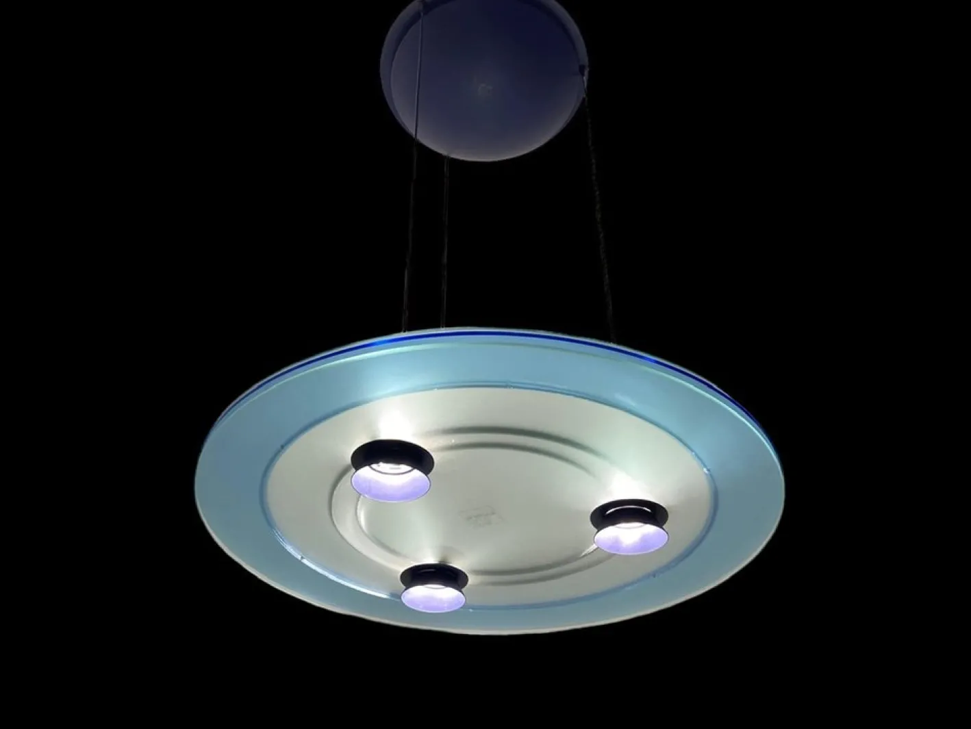 Aurora Glas Hängelampe von Arteluce, 1980er