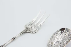 Ausgeschnittenes Dessert-Set aus Silber, 4er Set