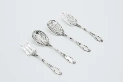 Ausgeschnittenes Dessert-Set aus Silber, 4er Set
