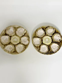 Austernteller aus Keramik, Frankreich, 1970er, 2er Set