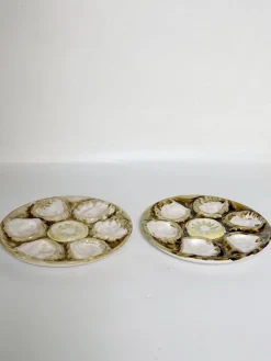 Austernteller aus Keramik, Frankreich, 1970er, 2er Set