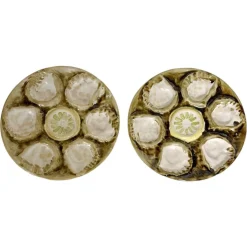 Austernteller aus Keramik, Frankreich, 1970er, 2er Set