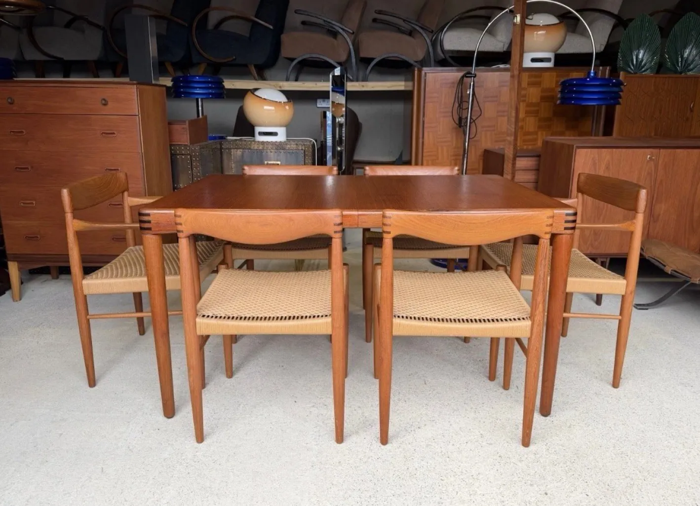 Ausziehbarer dänischer Mid-Century Esstisch aus Teak von Henry Walter Klein für Bramin