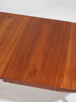 Ausziehbarer runder Esstisch aus Teak, 1960er