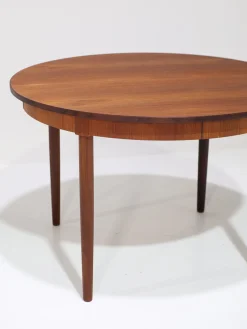 Ausziehbarer runder Esstisch aus Teak, 1960er