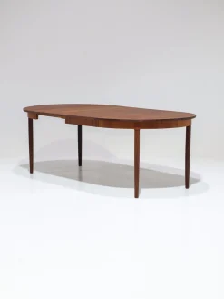 Ausziehbarer runder Esstisch aus Teak, 1960er