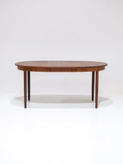 Ausziehbarer runder Esstisch aus Teak, 1960er