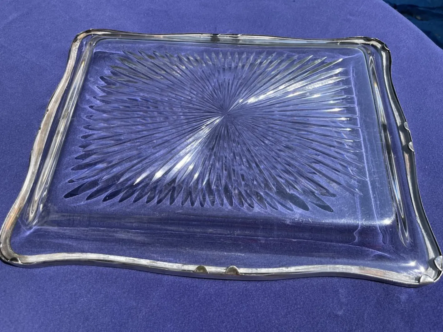 Baccarat Tablett aus Kristallglas in Sternform, 1850er