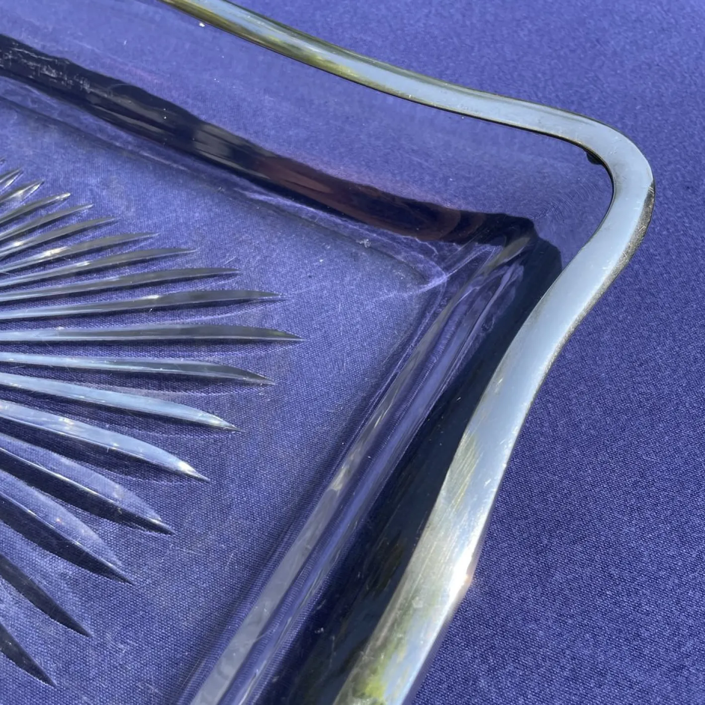 Baccarat Tablett aus Kristallglas in Sternform, 1850er