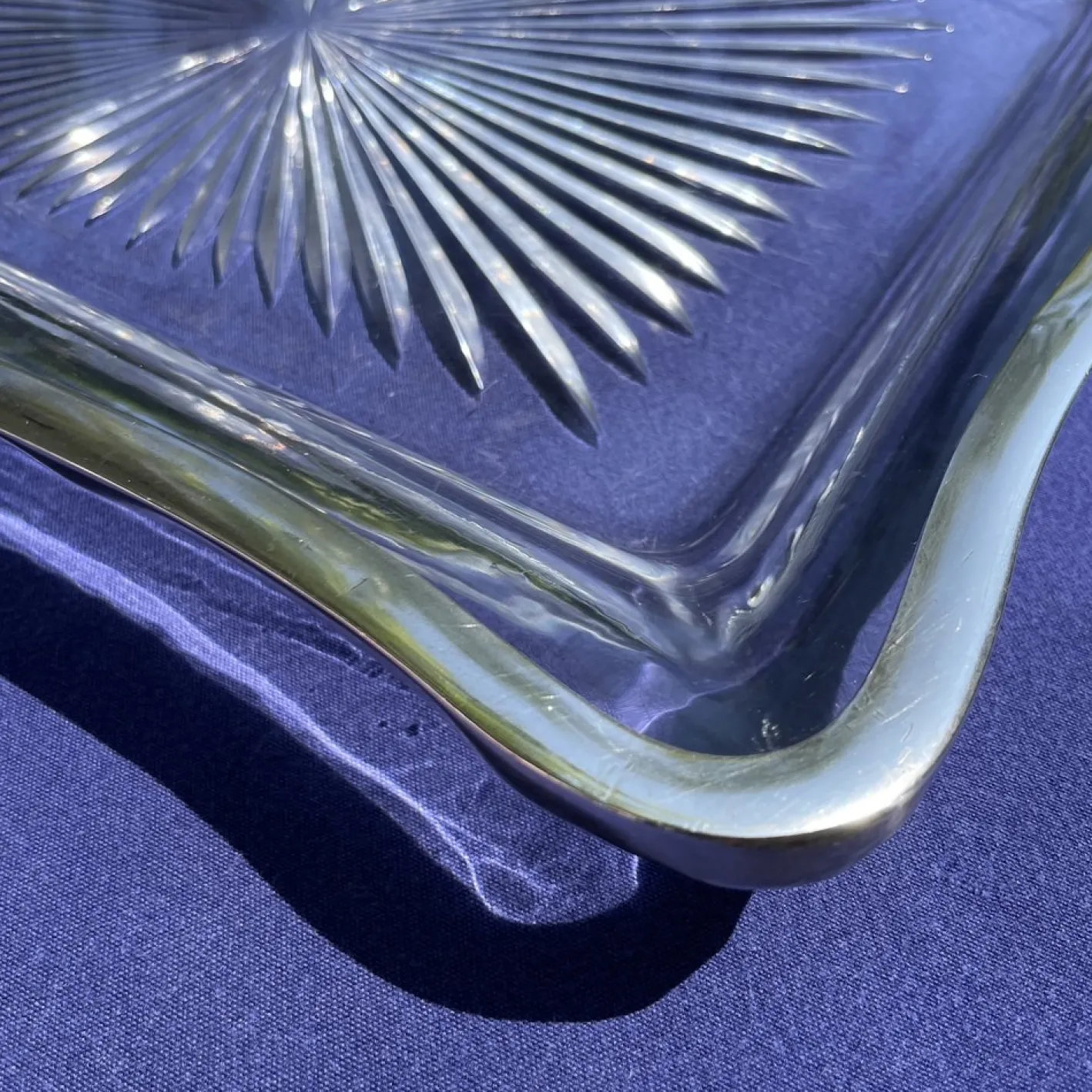 Baccarat Tablett aus Kristallglas in Sternform, 1850er