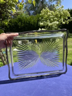 Baccarat Tablett aus Kristallglas in Sternform, 1850er