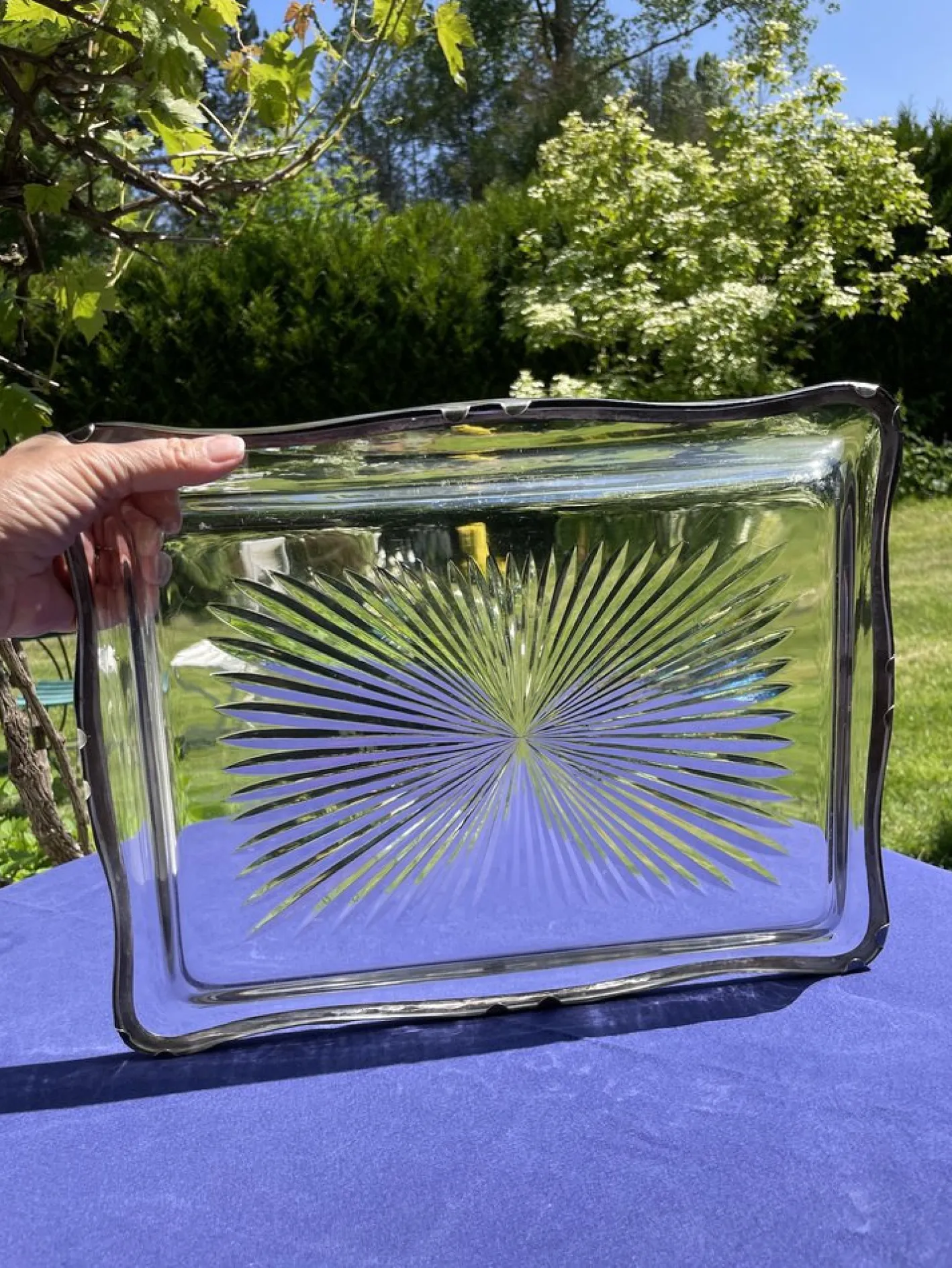 Baccarat Tablett aus Kristallglas in Sternform, 1850er