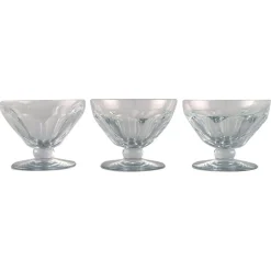 Baccarat Tallyrand Gläser aus klarem mundgeblasenem Kristallglas, Frankreich, 3er Set