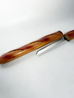 Baguette Messerblock aus Holz, Frankreich, 1970er