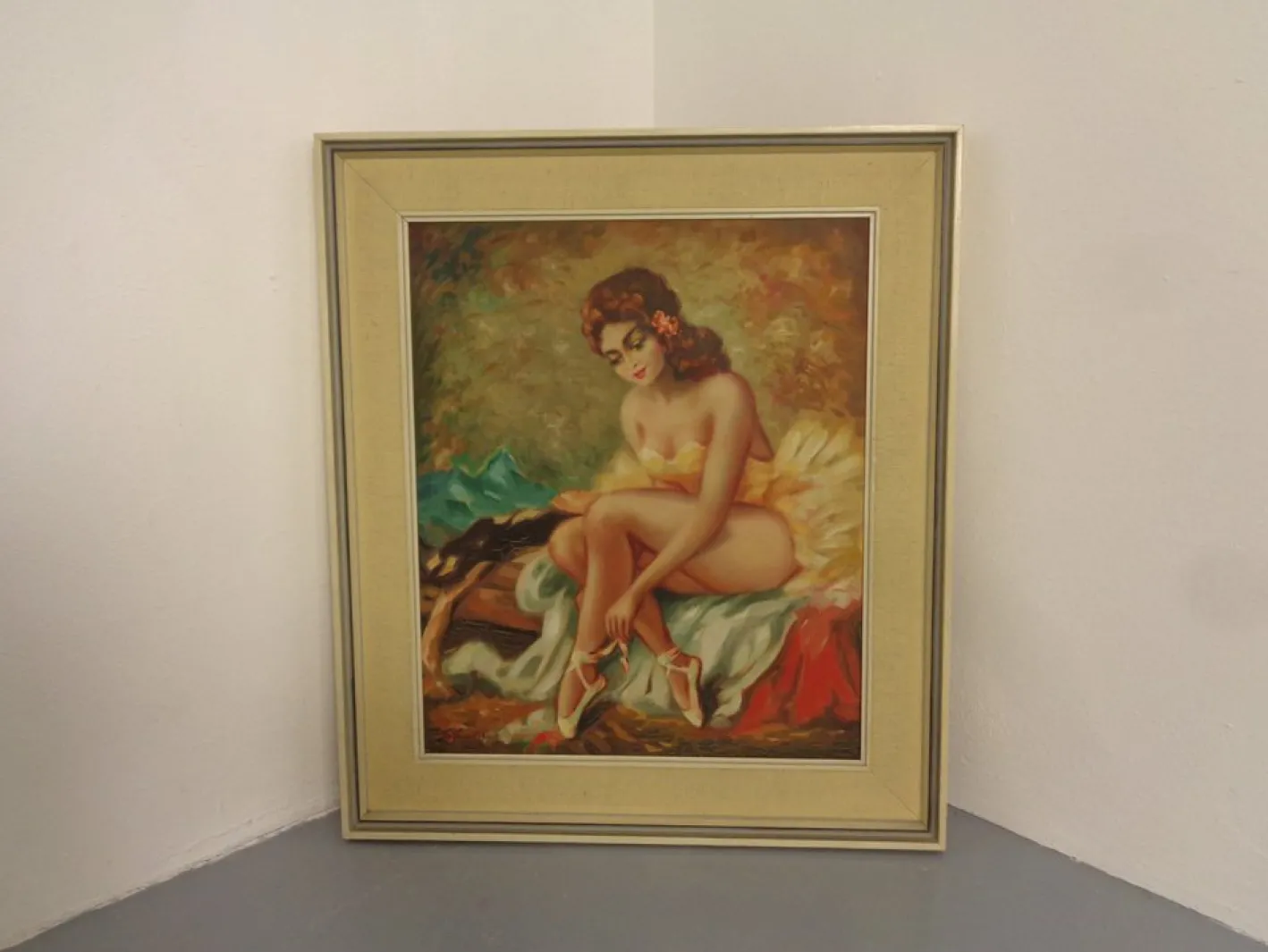 Ballerina, Öl auf Leinwand, 1960er, Gerahmt